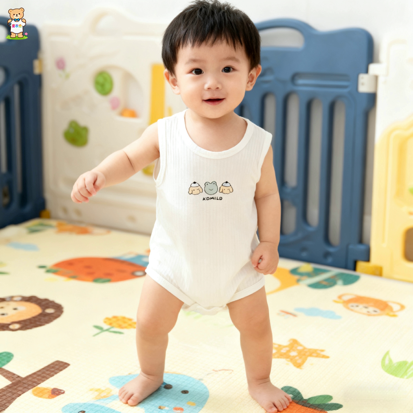 夏季薄款连体衣男女宝宝卡通背心哈衣夏天凉快轻薄三角包屁0-1-3