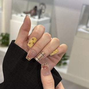 NailArt学院风格 纹穿戴甲高级显白中方ins纯欲风氛围感学生美甲片