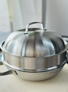 韩国枫年30cm不锈钢蒸锅炖煮锅家用耐磨大容量蒸锅