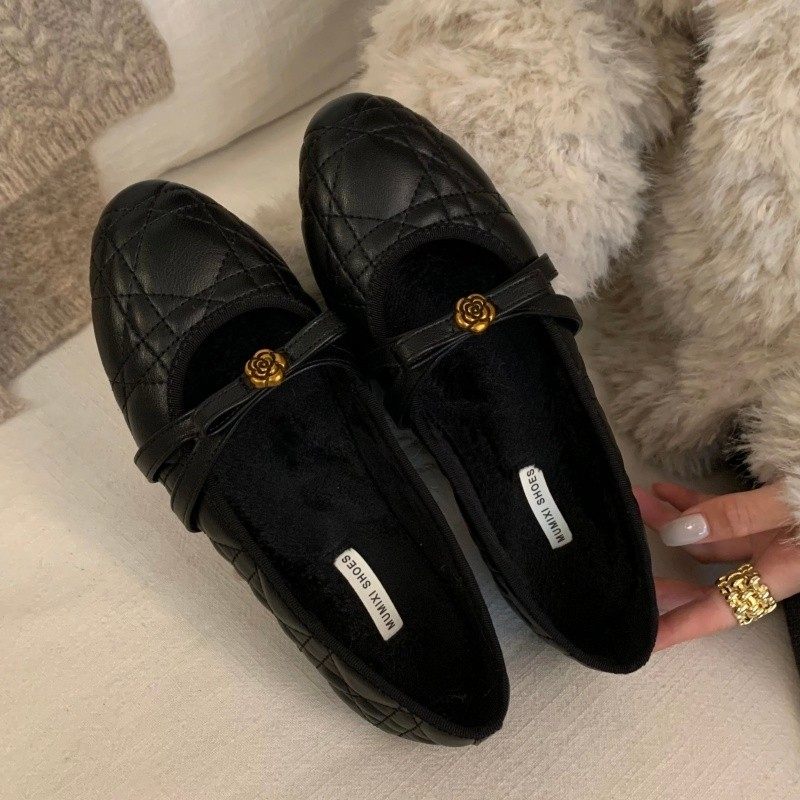 平底玛丽珍单鞋女法式小香风2025年新款秋冬黑色通勤芭蕾舞蹈鞋女,女鞋,包头拖,淘宝优惠券,粉丝福利购,淘宝优惠卷