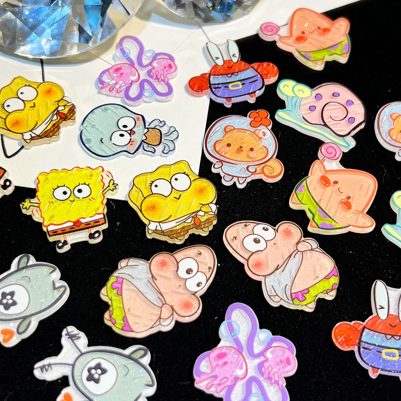 奶油皇后diy手工亚克力贴片卡通动物海洋宝宝螃蟹滴胶奶油胶材料