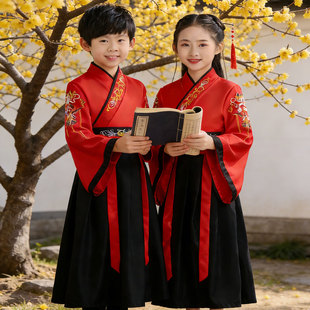 精忠报国中国龙舞蹈演出服装男女学生扇子舞表演早上好敬以后探窗