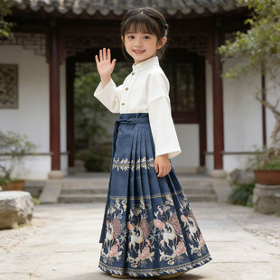 立春马年马面裙天地龙鳞男女儿童元旦舞蹈演出服装表演苍穹唤铭记