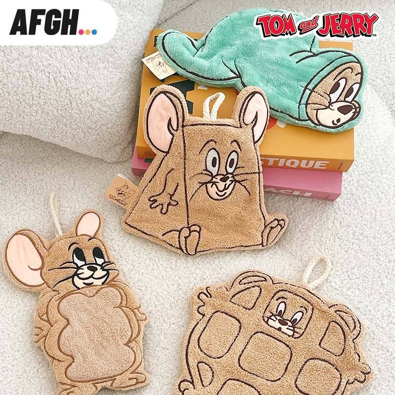 AFGH正版猫和老鼠TOM JERRY擦手巾手帕挂式吸水卡通可爱厨房浴室
