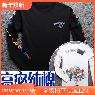 T恤 镇店之宝3折秋季 圆领长袖 印花柔软男士 V111 客供纯棉高端数码