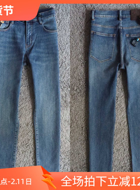 镇店之宝老钱风4折秋季进口丹宁蓝色弹性商务男士牛仔裤1038 P110