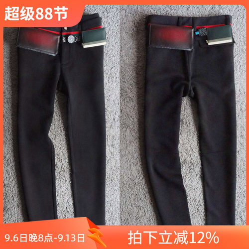 高性价比1折冬季厚款意式商务柔软黑色男士休闲裤大40码 G172 P35