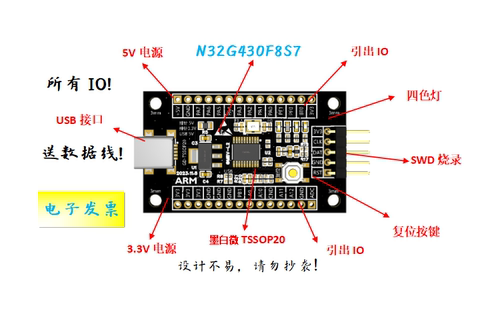 N32G430F8S7开发板N32G430F8S7核心板N32G430开发板N32G430核心板