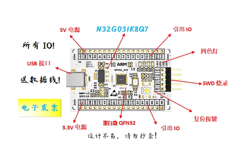 N32G031K8Q7开发板N32G031K8Q7核心板N32G031开发板N32G031核心板