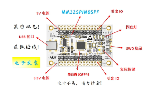 MM32SPIN05PF开发板MM32SPIN05PF核心板MM32开发板MM32核心板