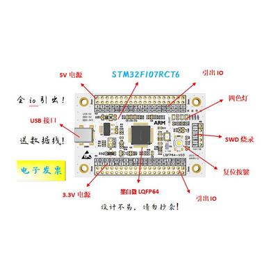 STM32F107RCT6开发板STM32F107RCT6核心板STM32F107RCT6最小系统