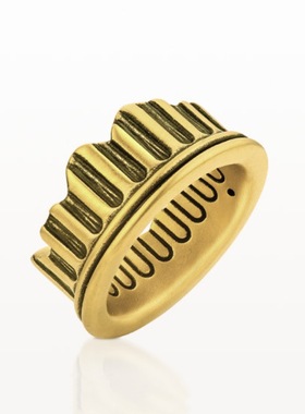 独白北纬三十度建筑复古铜镀古金戒指男女同款开口可调节对戒