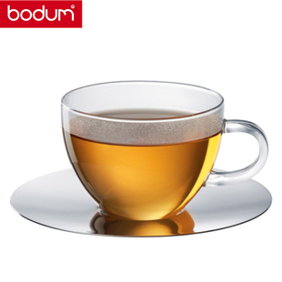 bodum原装礼盒不锈钢碟咖啡套装高硼硅玻璃水茶杯男茶具功夫自动