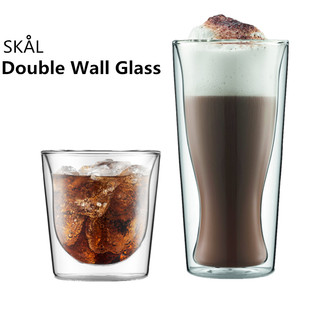 BODUM正品简约双层玻璃杯子耐高温啤酒果饮咖啡男随手办公女创意