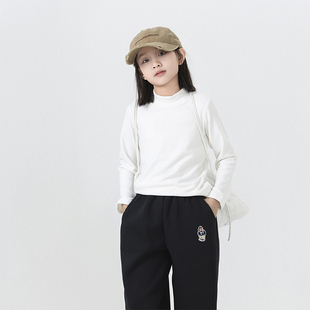 Singira25冬儿童保暖T恤半高领华绒打底衫亲肤简约亲子装纯色