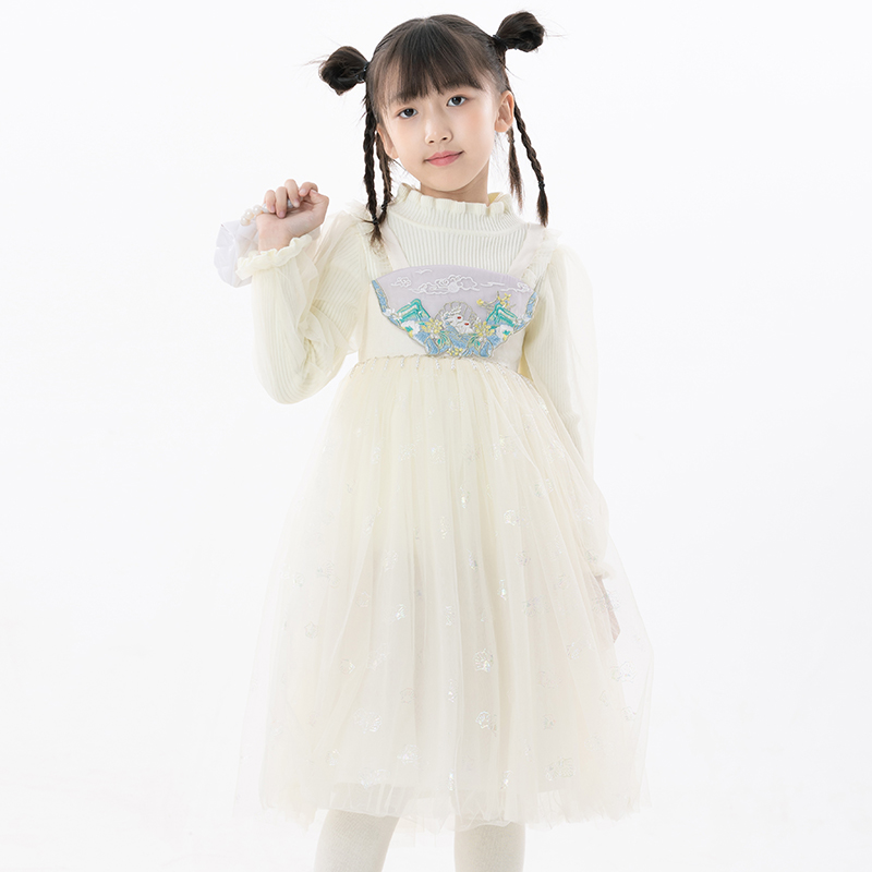 辛吉拉女童汉服毛衣裙