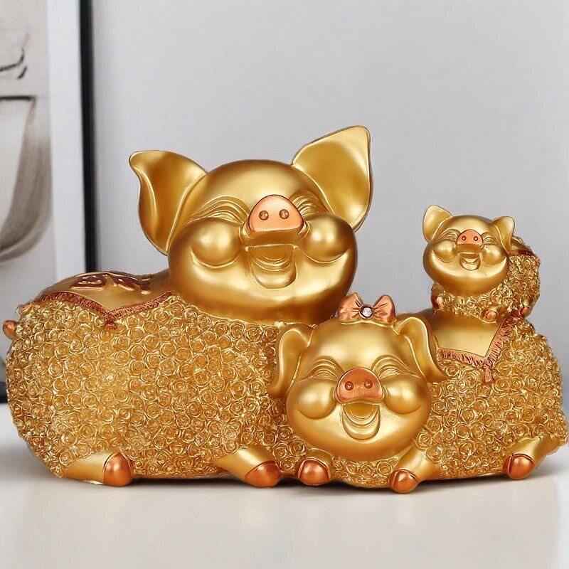 招财金猪摆件家居客厅装饰品创意电视柜酒柜乔迁开业礼品结婚摆设