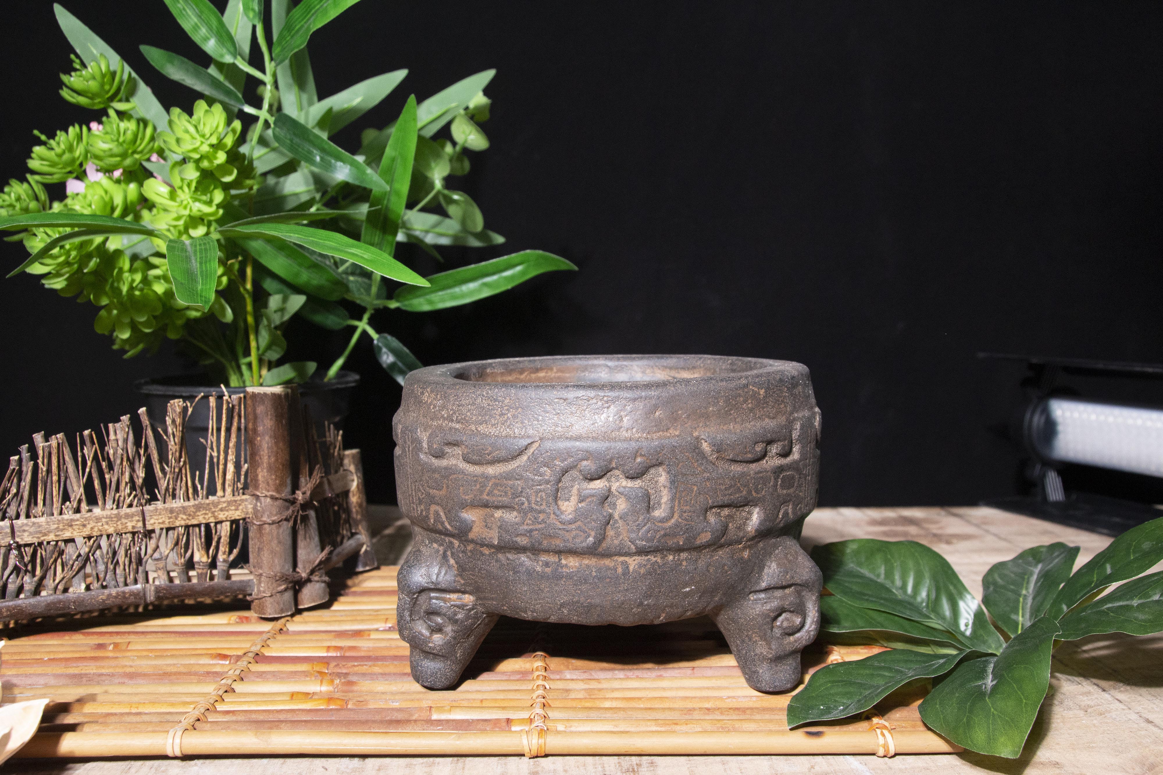 仿古风文竹专用松树中号石头花盆