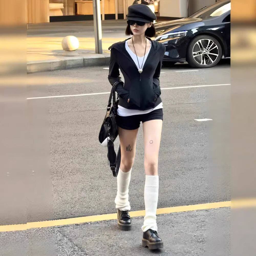 黑色修身衣女小个子外套女款夏防紫外线鱼骨收腰上衣2026新款