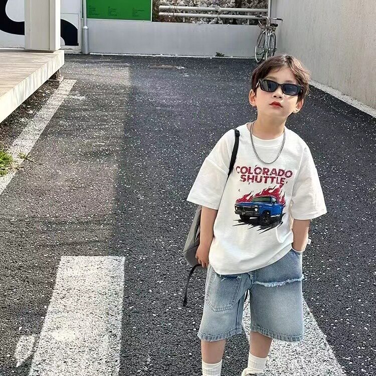 儿童卡通短袖T恤夏款纯棉2026中大童男童女童半袖上衣韩版洋气潮