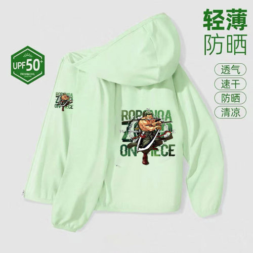 儿童海贼王索隆动漫印花皮肤衣夏