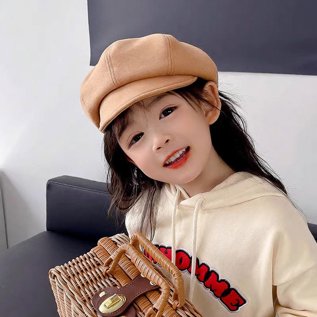 女童贝雷帽春秋儿童鸭舌帽出游侦探帽宝宝报童帽潮小童女孩圆顶