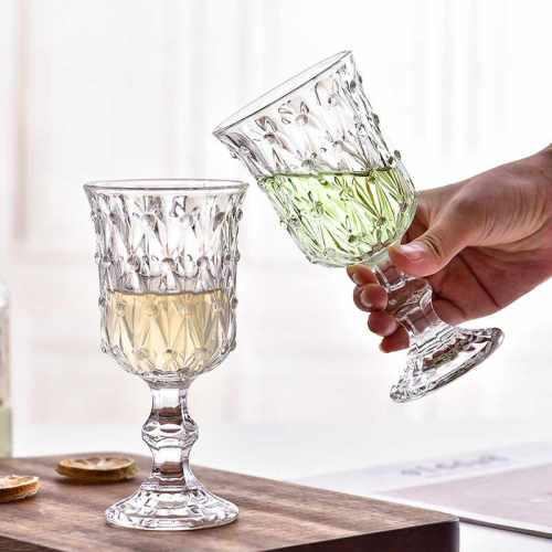 复古浮雕家用透明欧式玻璃杯