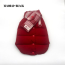 新年红秋冬新款 棉衣 过年宠物棉马甲格子围脖深冬保暖雪纳瑞无袖