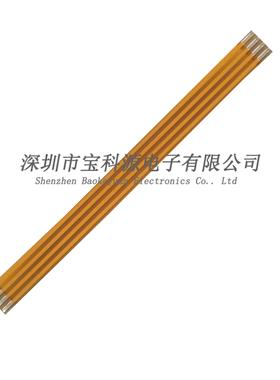 黄色FPC软排线 1.0间距 4PIN 50MM 焊接 MIPI显示屏测试线 LDVS线