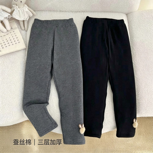 女童夹棉打底裤冬季三层加厚棉裤