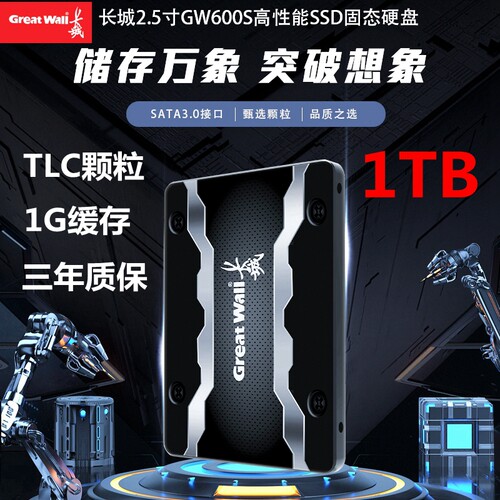 Great Wall/长城GW600S全新512G1TB固态硬盘2.5寸SSD硬盘1G缓存