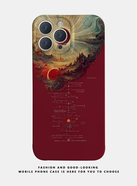 适用苹果华为油画太阳英文iPhone17 15promax13reno9mate40P30/p50新款nova10x90pro荣耀80情侣手机壳iqoo12