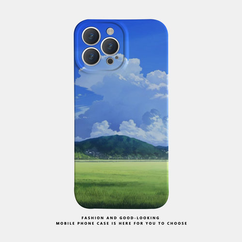 适用苹果华为油画草地蓝天iphone17 15手机壳1312promax荣耀60/70/80P50X90proOPPOreno9/iqoo12新款7/8plus