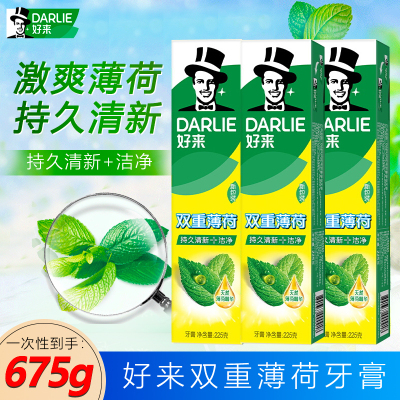 好来(原黑人)双重薄荷牙膏  含氟防蛀健齿口气清新薄荷家庭装正品