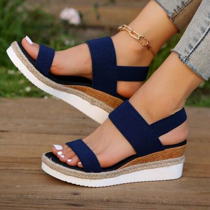 New elastic strap wedge sandal for women - beach sandals