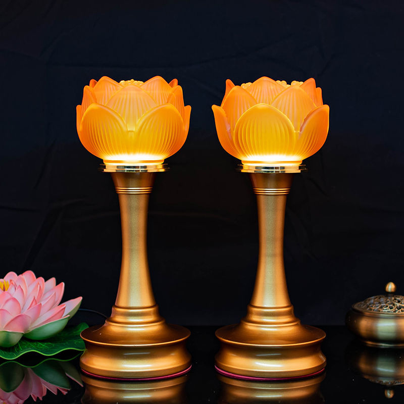莲花灯供佛家用荷花灯led观音灯财神灯佛堂长明灯佛具用品包邮