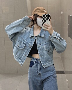 小个子chic秋装牛仔外套女2023新款韩版网红ins超火短款百搭上衣