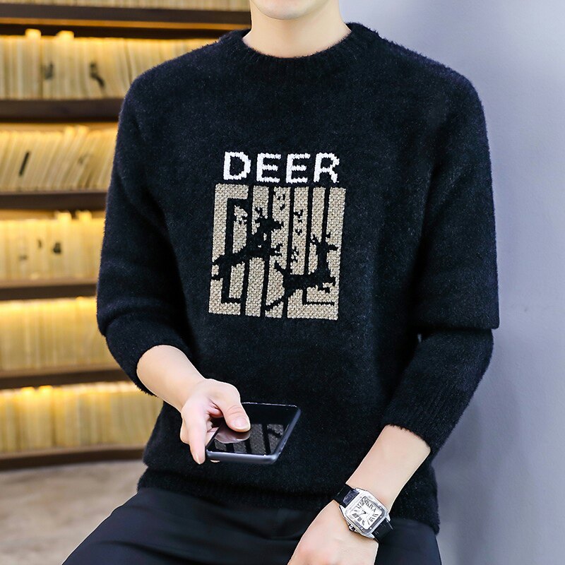 2021新款黄金貂半高领毛衣男士套头潮流休闲针织衫4002-M660,男装针织衫/毛衣,星座1018