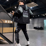 2021青少年开衫男士运动潮流休闲帅气连帽工装套装4002-0808-P80，男装休闲套装，星座1018