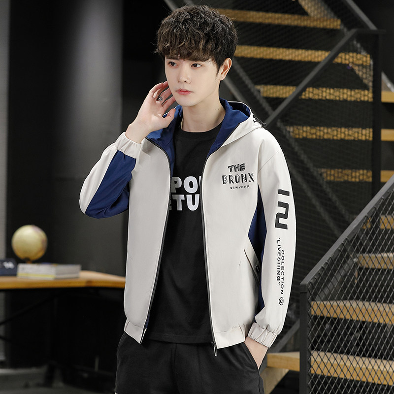 2021新品男潮流百搭春秋季连帽夹克青少年上衣4002-JK801-P58,男装夹克,星座1018