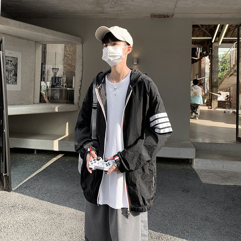 情侣四条杠防晒衣2021新款夏季韩版皮肤衣防晒服外套4002-176图片