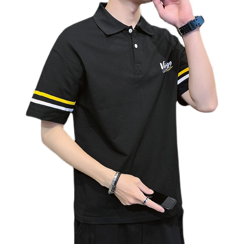 男短袖t恤2021夏季潮流新款青少年百搭polo衫半袖4002-T029,男装T恤,星座1018