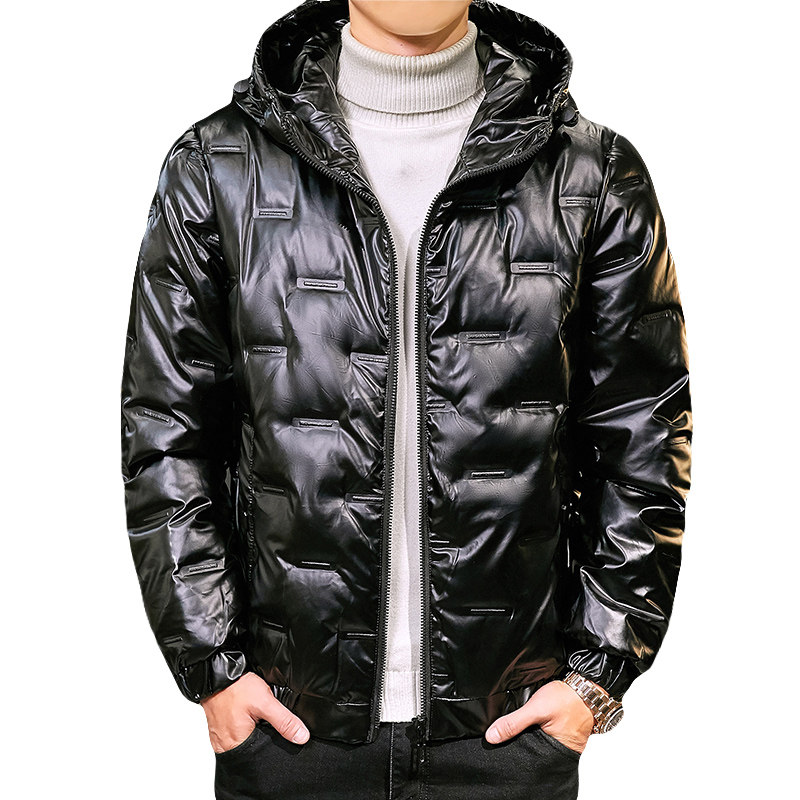2020主推网红同款连帽亮面羽绒服男潮压花冬季外套4002-Y96,男装棉衣,星座1018