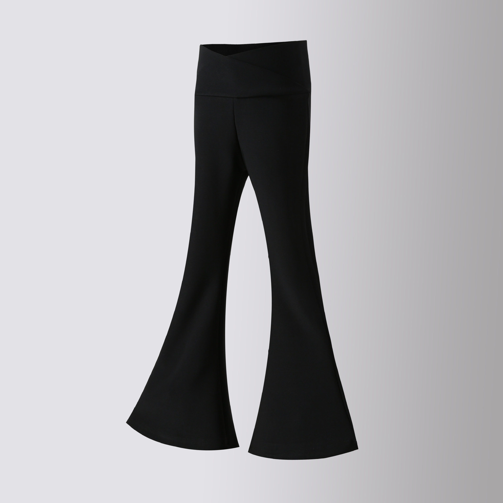 女童黑色大喇叭裤儿童黑色高腰垂感西装裤小女孩修身大脚马蹄裤潮