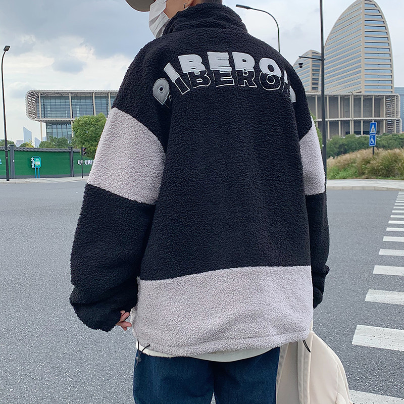 B266-WY-702-P125原创简约休闲拉链羊羔毛加厚宽松棉衣棉袄,男装棉衣,星座B257-1