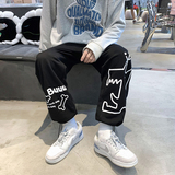 402-5-AK-007-P5021秋原创印花休闲流行宽松少年港风长裤，男装休闲裤，星座B257-1