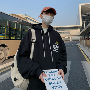 B266-WY-218-P50 22春 原创设计宽松港风休闲拉链连帽卫衣图片