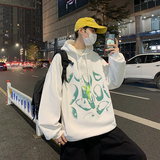 B266-WY-220-P5022春新款潮流印花连帽宽松休闲套头情侣卫衣，男装卫衣，星座B257-1