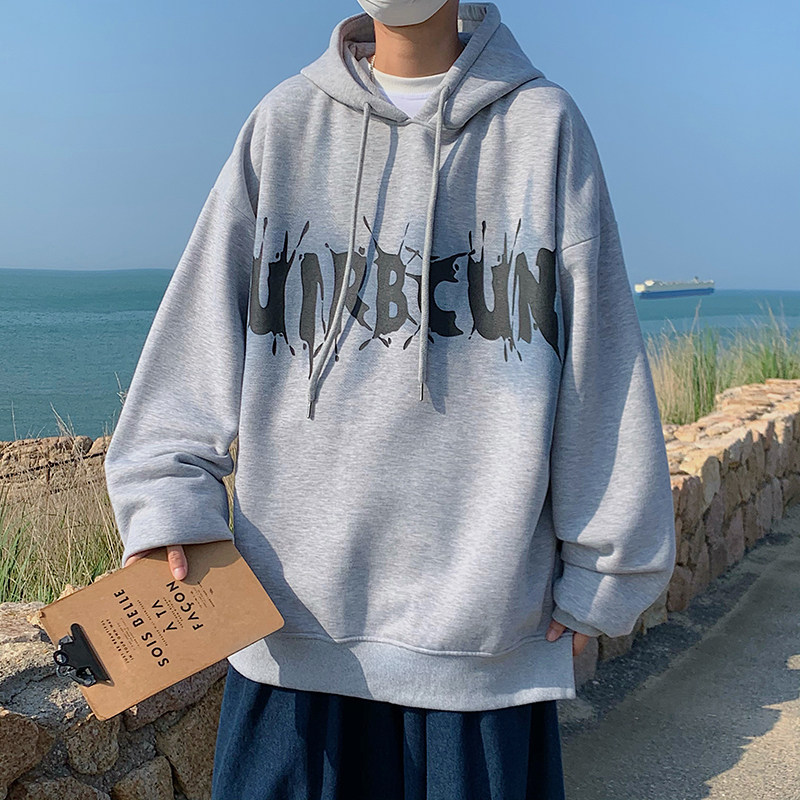 B266-WY-210-P55 21秋 原创新款休闲开叉宽松潮流印花套头卫衣图片
