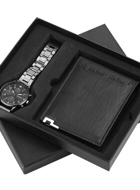 Wristwatch wallet cufflink ballpoint pen Gifts Set for men